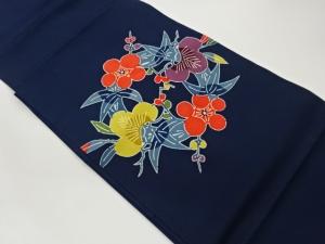 塩瀬型染梅模様名古屋帯